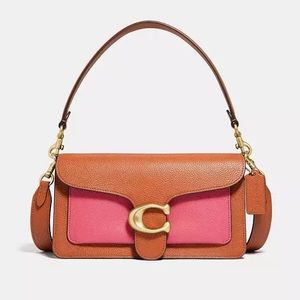 Coach Tabby Shoulder Bag 26 in Colorblock - Pink and Orange